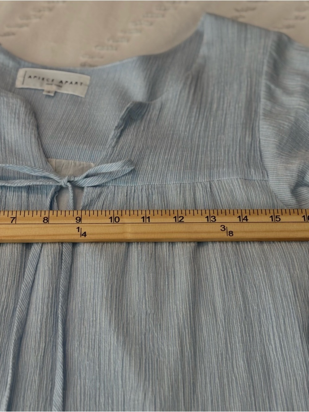 APIECE APART NEW YORK BOHEMIAN BABY BLUE LONG SLEEVE COTTON MIDI DRESS SZ 2-4 - Picture 11 of 12
